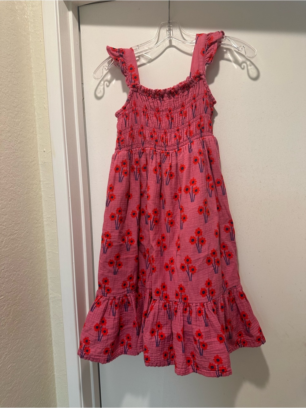 Hanna Andersson Pink Floral Smocked Sundress Youth Size 10